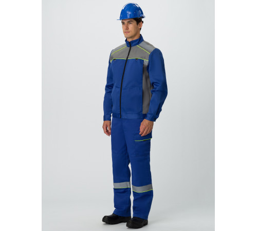 Костюм Практик СОП (тк.Смесовая,210) п/к, васильковый/серый