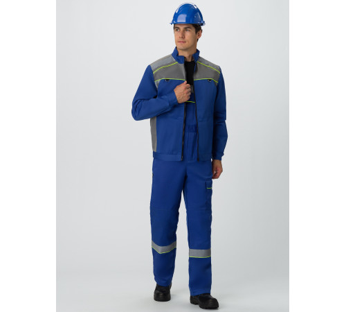 Костюм Практик СОП (тк.Смесовая,210) п/к, васильковый/серый