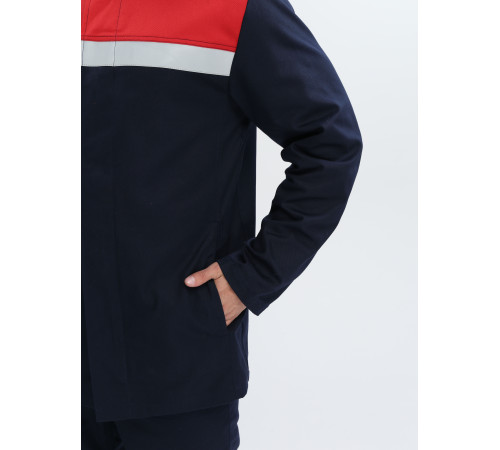 Костюм сварщика Велд-СОП 1 кл.защиты (тк.Хлопок-ОП,350) брюки, т.синий/красный