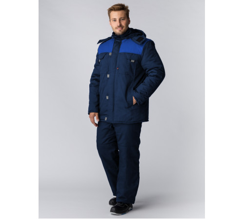 Куртка зимняя Фаворит (тк.Смесовая,240), т.синий/васильковый/серый