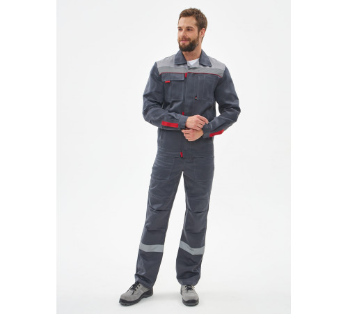 Костюм Фаворит-2 усиленный IMP (тк.Смесовая,210) п/к, т.серый/серый/красный