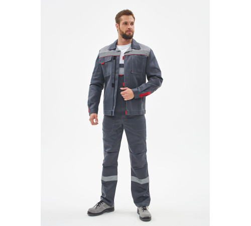 Костюм Фаворит-2 усиленный IMP (тк.Смесовая,210) п/к, т.серый/серый/красный