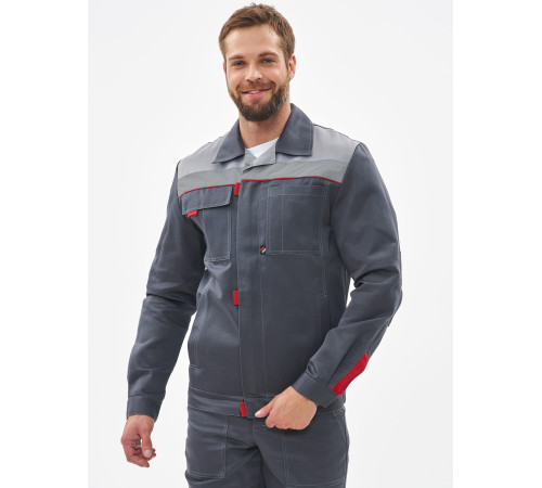 Костюм Фаворит-2 усиленный IMP (тк.Смесовая,210) п/к, т.серый/серый/красный