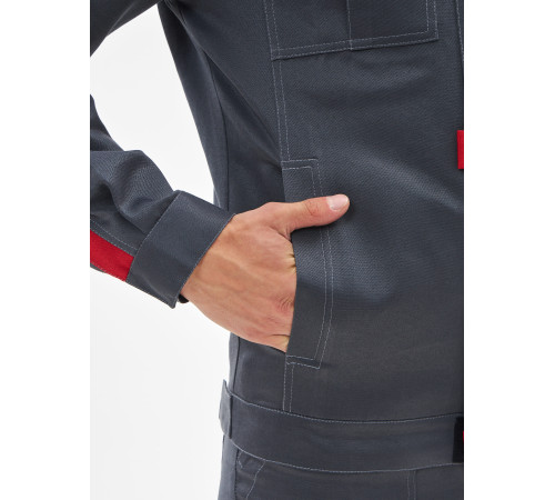 Костюм Фаворит-2 усиленный IMP (тк.Смесовая,210) п/к, т.серый/серый/красный