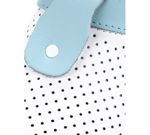 Сабо женские нат.кожа Комфорт ПВХ, белый/голубой