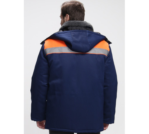 Куртка зимняя Бригада NEW (тк.Смесовая,210), т.синий/оранжевый