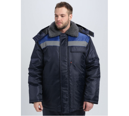 Куртка зимняя Бригада NEW (тк.Оксфорд), т.синий/васильковый