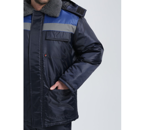 Куртка зимняя Бригада NEW (тк.Оксфорд), т.синий/васильковый