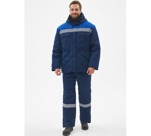 Костюм зимний Легион-К (тк.Смесовая,210) брюки, т.синий/васильковый