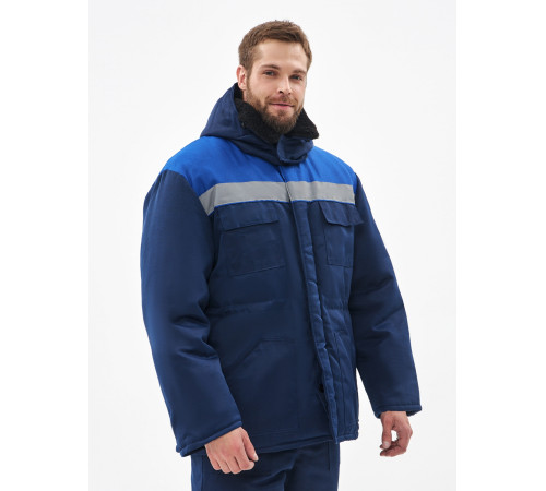 Костюм зимний Легион-К (тк.Смесовая,210) брюки, т.синий/васильковый