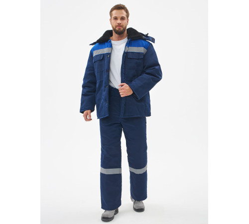 Костюм зимний Легион-К (тк.Смесовая,210) брюки, т.синий/васильковый