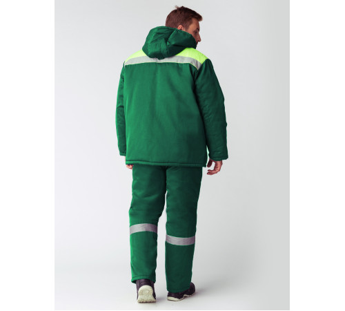 Куртка зимняя Экспертный-Люкс NEW (Смесовая, 210), зеленый/лимонный