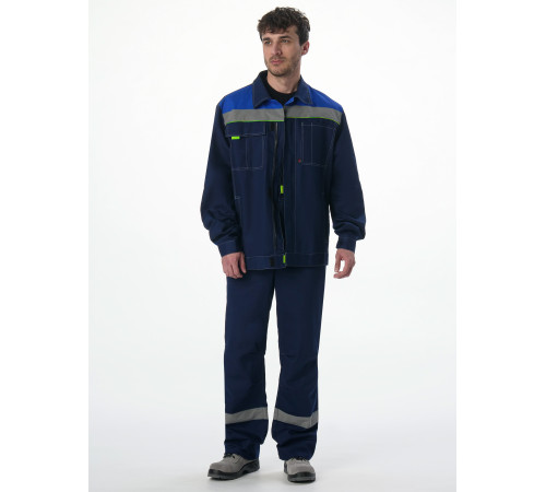 Костюм Фаворит-1 СОП (тк.Смесовая,210) брюки, т.синий/васильковый