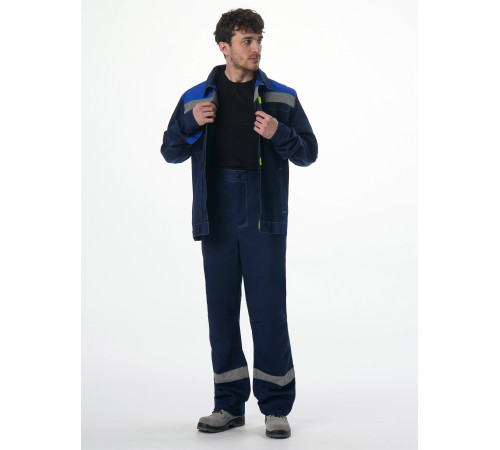 Костюм Фаворит-1 СОП (тк.Смесовая,210) брюки, т.синий/васильковый