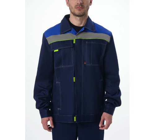 Костюм Фаворит-1 СОП (тк.Смесовая,210) брюки, т.синий/васильковый