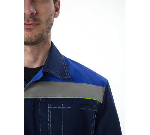 Костюм Фаворит-1 СОП (тк.Смесовая,210) брюки, т.синий/васильковый