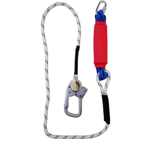 Строп аВер+Кс (веревка) с амортизатором 1 монт.кар.+1 соед.кар. 1,5м
