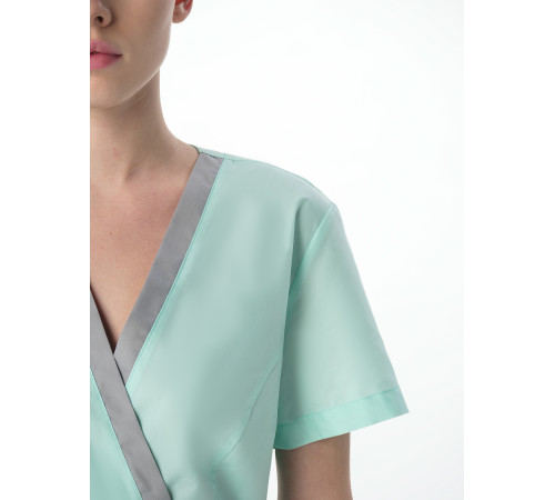 Костюм женский Симпл-001 (тк.Смесовая,120) MedLine, серый/мятный