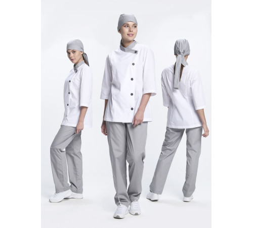 Костюм женский Канди (тк.ТиСи,120), серый/белый