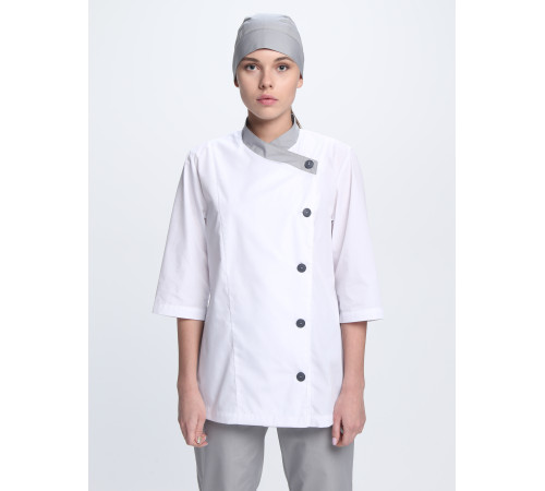 Костюм женский Канди (тк.ТиСи,120), серый/белый