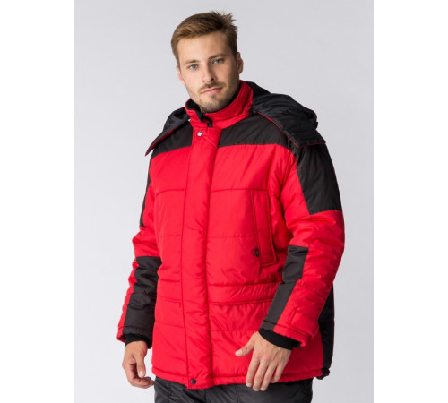 Куртка зимняя Европа (Дюспо), красный/черный