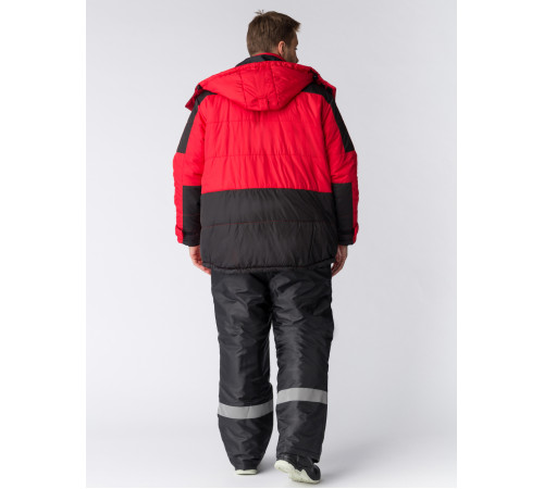 Куртка зимняя Европа (Дюспо), красный/черный