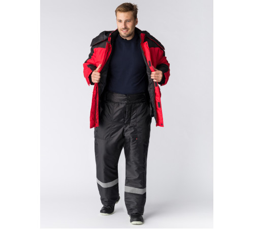 Куртка зимняя Европа (Дюспо), красный/черный
