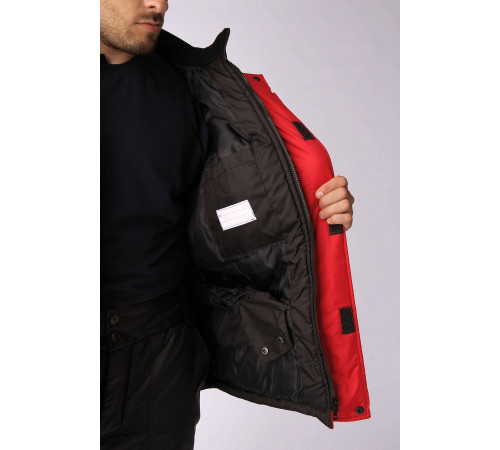 Куртка зимняя Европа (Дюспо), красный/черный