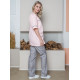 Женский костюм Ирис (ткань ТиСи), розовый/серый