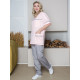 Женский костюм Ирис (ткань ТиСи), розовый/серый