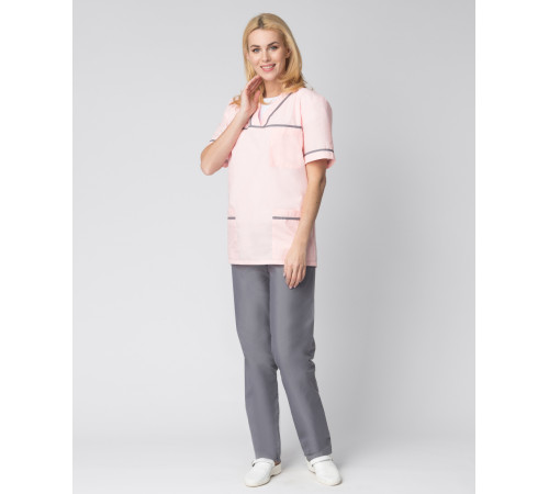 Женский костюм Ирис (ткань ТиСи), розовый/серый
