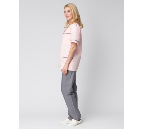 Женский костюм Ирис (ткань ТиСи), розовый/серый