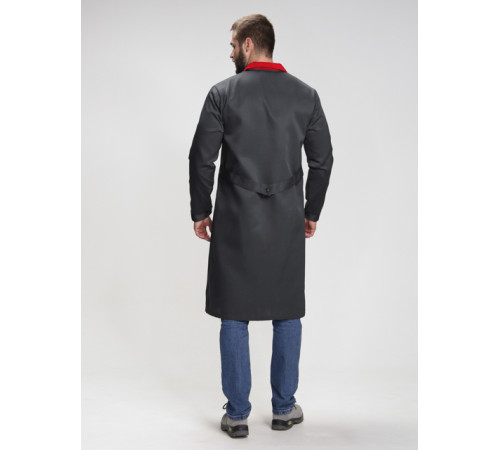 Халат мужской Технолог (тк.Смесовая,210), т.серый/красный