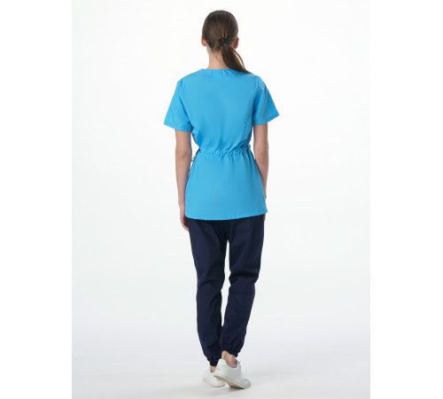 Костюм женский Симпл-001 (тк.Смесовая,120) MedLine, т.синий/голубой
