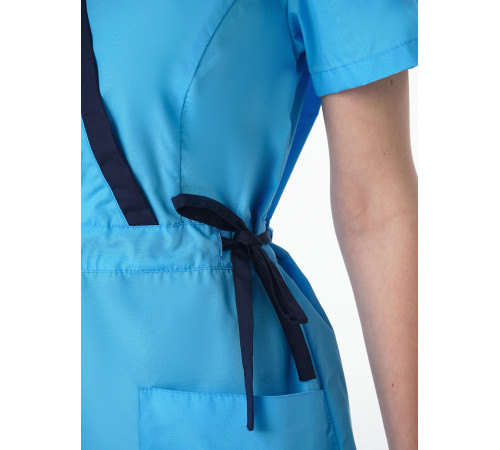 Костюм женский Симпл-001 (тк.Смесовая,120) MedLine, т.синий/голубой