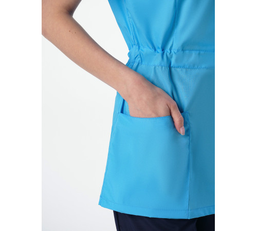 Костюм женский Симпл-001 (тк.Смесовая,120) MedLine, т.синий/голубой