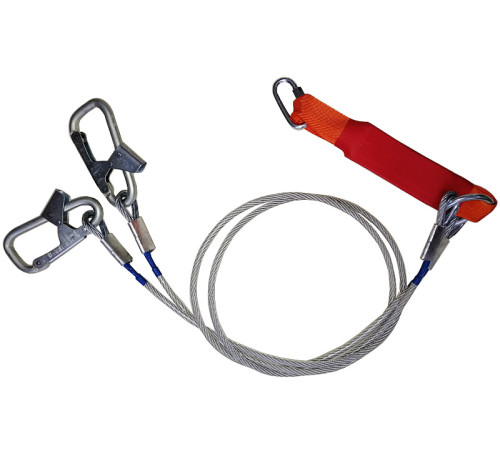 Строп аБд+Кс (стальной трос) двойной с амортизатором 2 монт.+1 соед.кар. 1,5м