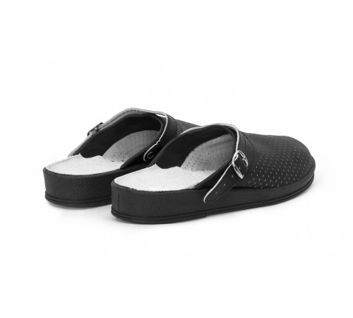 Сабо женские нат.кожа ПВХ, черный