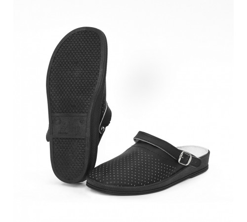 Сабо женские нат.кожа ПВХ, черный