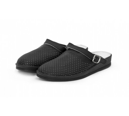 Сабо женские нат.кожа ПВХ, черный