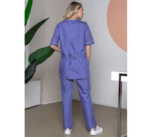 Женский костюм Вера (ткань ТиСи), сиреневый/белый