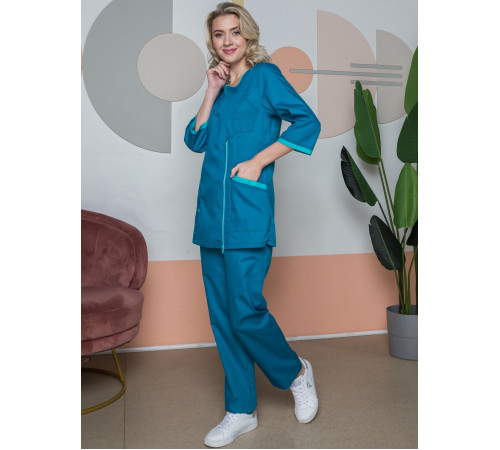 Женский костюм Вояж (ткань ТиСи), морская волна