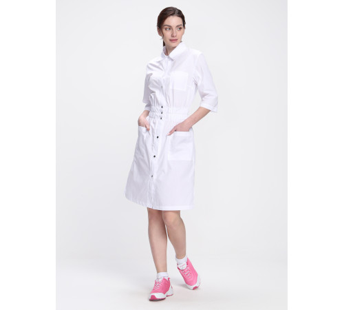 Халат женский Симпл-004 (тк.Смесовая,120) MedLine, белый Халат женский Симпл-004 (тк.Смесовая,120) MedLine, белый