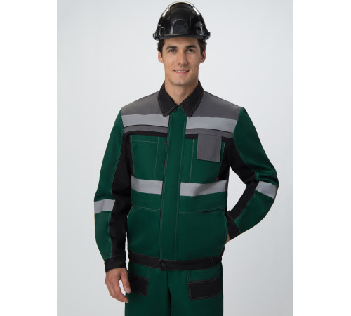 Костюм Виват-2 Премиум AR (тк.Смесовая,240) п/к, зеленый/черный/серый