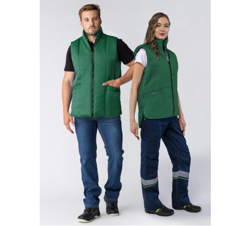Жилет утепленный Универсальный (тк.Смесовая,210), зеленый