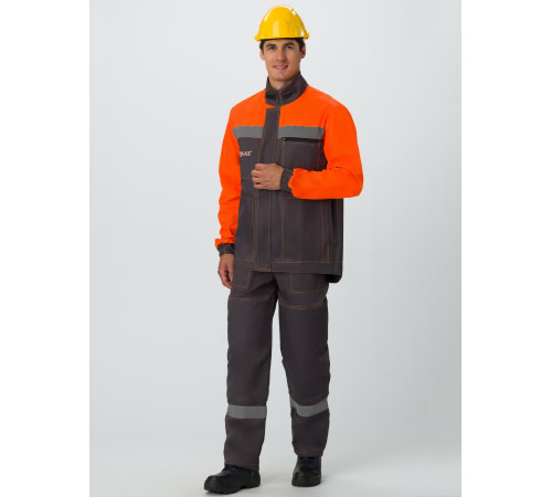 Костюм лесоруба Волат-Урбан-2 СОП (тк.Смесовая,215) брюки, серый/оранжевый
