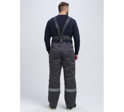 Костюм зимний Труженик-Ультра СОП (тк.Смесовая,210) брюки, т.серый/оранжевый