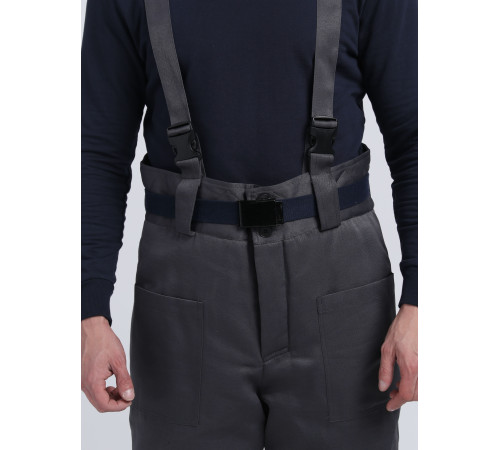 Костюм зимний Труженик-Ультра СОП (тк.Смесовая,210) брюки, т.серый/оранжевый