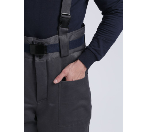 Костюм зимний Труженик-Ультра СОП (тк.Смесовая,210) брюки, т.серый/оранжевый