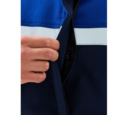 Костюм сварщика Велд-СОП 2 кл.защиты (тк.Хлопок-ОП,350) брюки, т.синий/васильковый